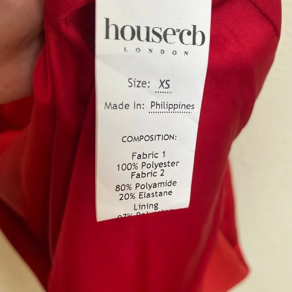 House of CB “Lulu” Red Asymmetric Drape Midi Corset Dress NWOT size XS - Picture 10 of 16